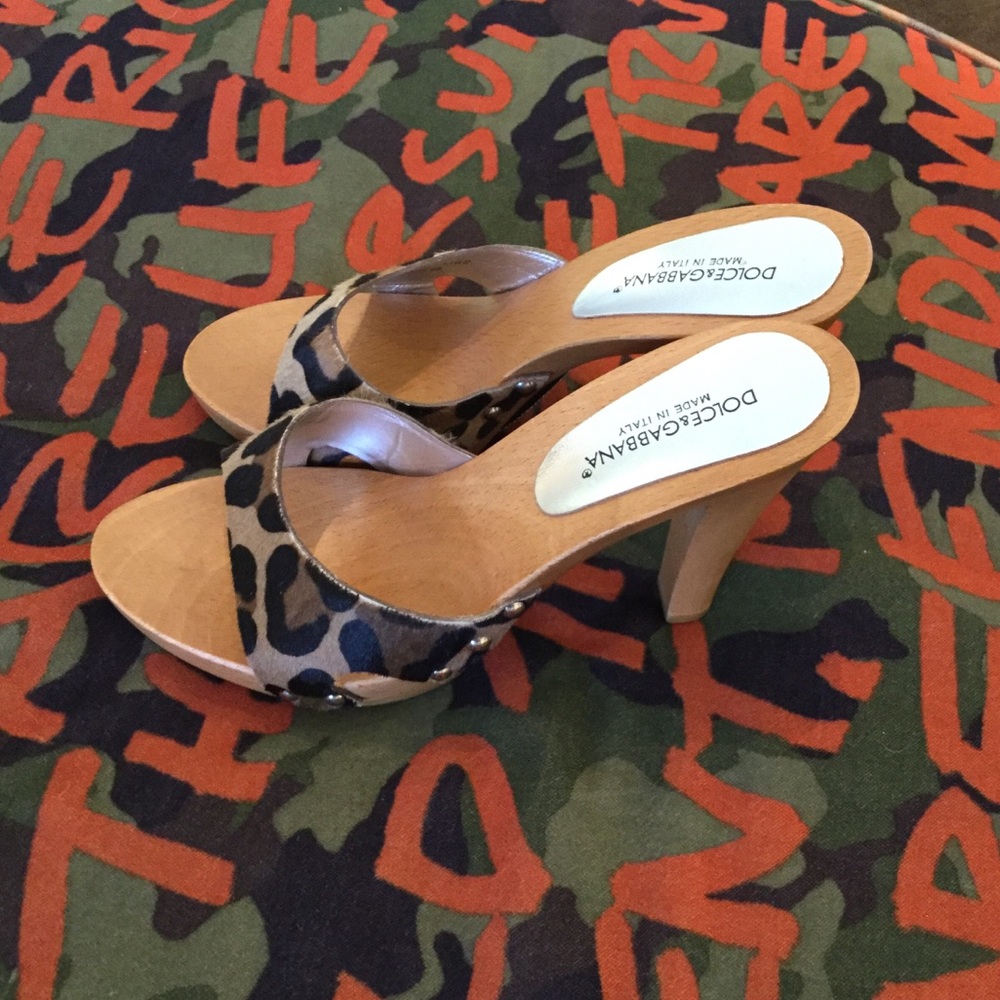 Dolce and Gabbana Leopard Mule Clog